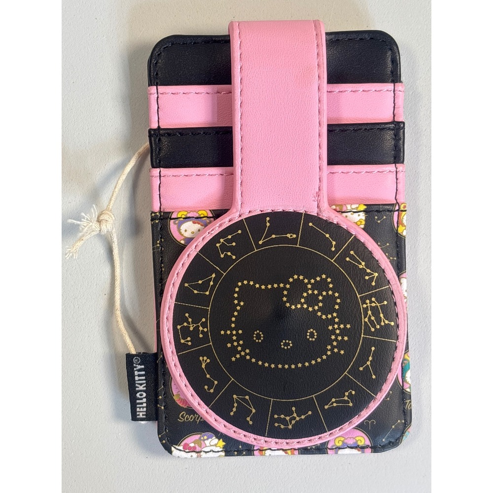 Hello Kitty Sanrio Loungefly Horoscope Cardholder Pink Black Zodiac XSANR0010